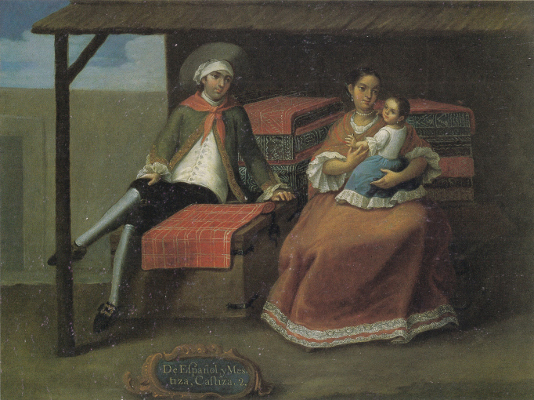 De español y mestiza, castiza, 2, Ca. 1770- 1780. Óleo de José de Páez, colección particular.*